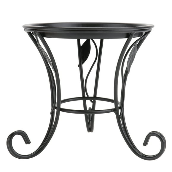 Iron Metal Mini Pequeños Flores Potes soportales para el escritorio de balcón al aire libre (negro)