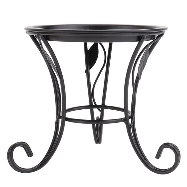 Iron Metal Mini Pequeños Flores Potes soportales para el escritorio de balcón al aire libre (negro)