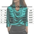 thumbnail image 3 of Womens Elegant Cowl Neck Satin Blouse 1/2 Sleeve Tops Dressy Silk Business Casual Office Work Shirt Fall Outfits, 3 of 7