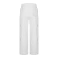 thumbnail image 6 of Aoiroe High Waisted Cargo Pants for Women Baggy Y2k Straight Wide Leg Pants with Pockets Streetwear White S, 6 of 9