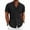 Black,#024, variant on Men's Cotton Linen Henley Shirt Short Sleeve Mandarin Collar 2 Button Placket Regular Fit Casual Summer Beach Tops for Daily Vacation Wear,2XL