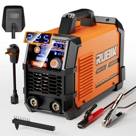 Rubik Stick Welder,ARC MMA 225Amp Welding Machine,Hot Start 2 in 1 Portable Welder Machine with IGBT Inverter 110V/220V Digital LCD Display