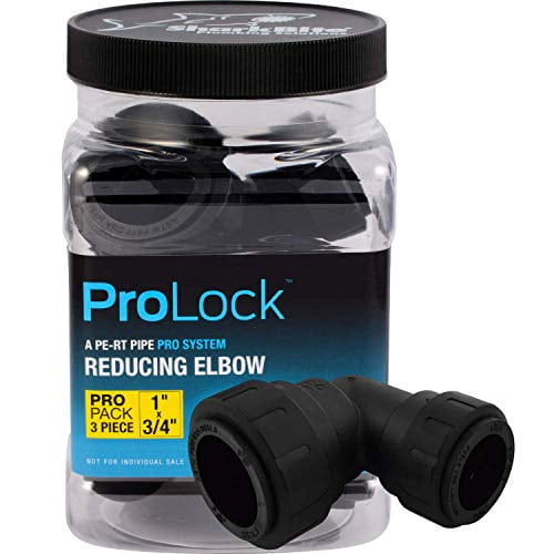 SharkBite PL022822J3 Push-to-Connect Reducing Elbow, Black