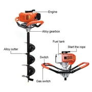 PRIJESSE Gas Powered Earth Digger Post Hole Digger with 3 Extension Rods + 3 Auger Drill Bits