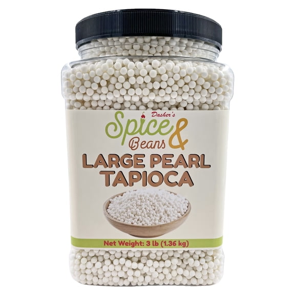 Large Pearl Tapioca | Desserts, Bubble Tea, Pudding, Dumplings, Porridges | by Dasher's Spice & Beans - 3 lb