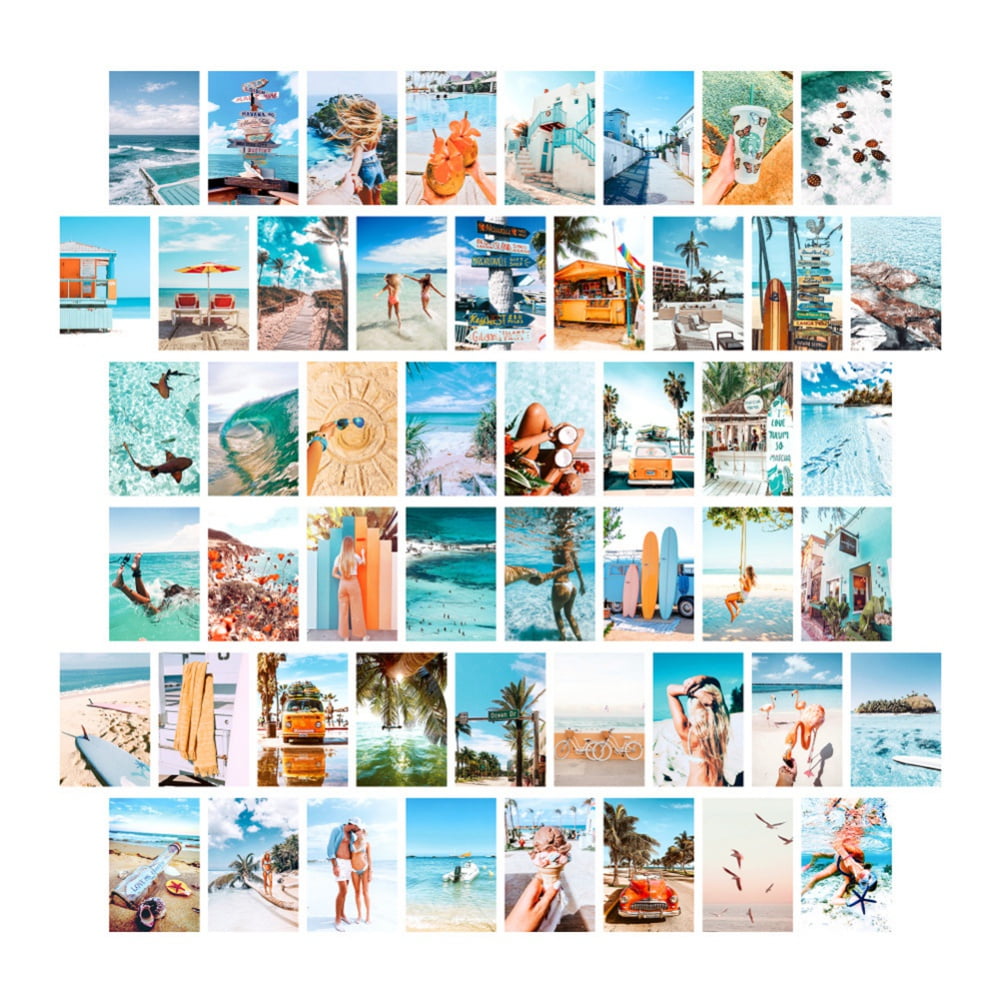 50 Lot Photo Aesthetic, Collection California, Kit Collage Mural