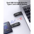 thumbnail image 2 of Memoria USB KEXIN 128GB Doble USB 3.0 100MB/s Negra, 2 of 7