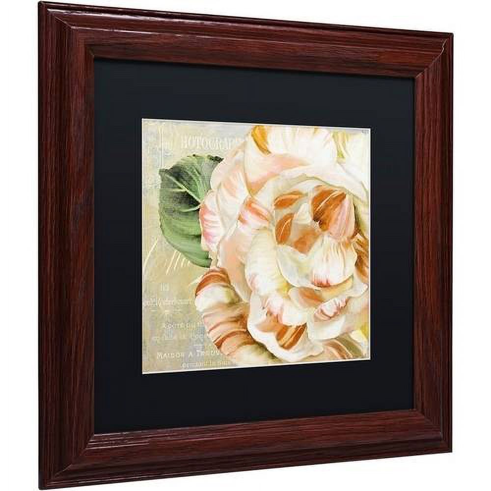Trademark Fine Art "Camellias I" Canvas Art by Color Bakery Black Matte, Wood Frame