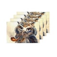thumbnail image 4 of MKHERT Funny Wise Owl with Big Eyes and Tube Watercolor Animal Placemats Table Mats for Dining Room Kitchen Table Decoration 12x18 inch,Set of 4, 4 of 4