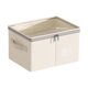 thumbnail image 2 of Caja de almacenamiento para ropa con doble cremallera visible | Tela de algodón gruesa | Panel transparente | Gran capacidad y resistente | Organizador para armario, mantas, juguetes | Bolsa de, 2 of 6
