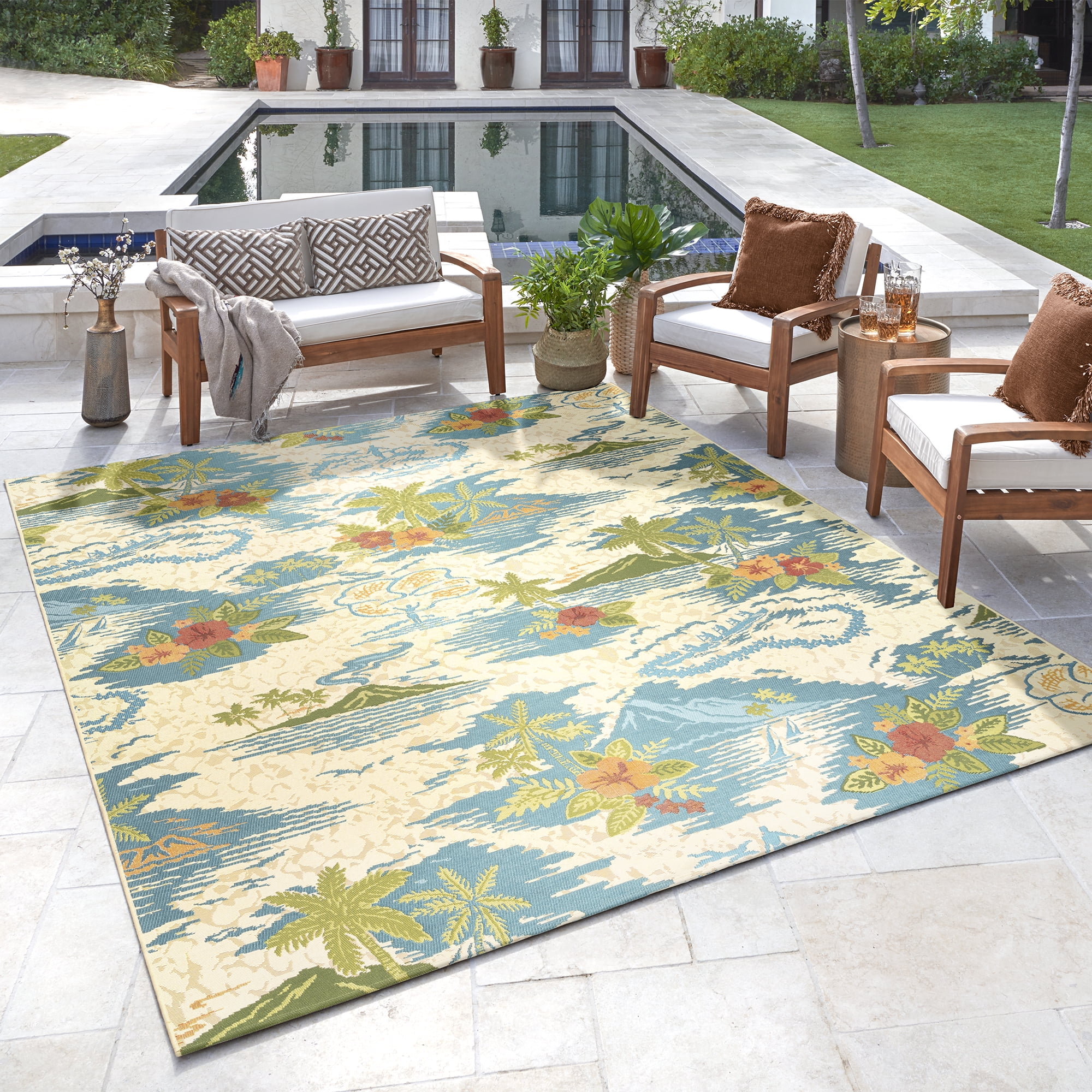 Reyn Spooner Kona Coast Fresco Lanai Coastal Floral Multi Indoor