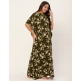 thumbnail image 3 of Moomaya Sleepwear, Printed Kaftan Maxi For Women, Round Neck Rayon Caftan Dress, 3 of 9