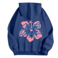 thumbnail image 5 of RATTOYY Womens Hooded Pullover Basic Floral Letter Printed Loose Tops Female Comfy Leisure Hooded Sweatshirts, 5 of 5