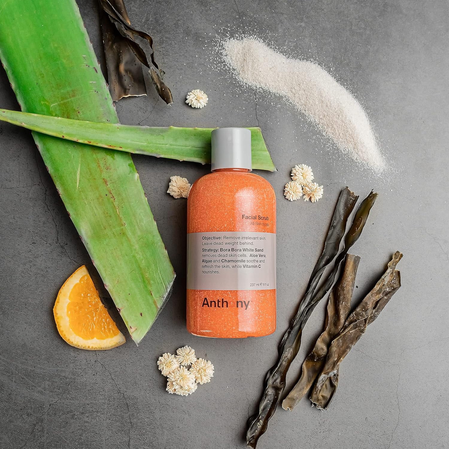 Anthony Exfoliating Facial Wash for Men with Aloe Vera & Chamomile for Deep Cleansing, 8 fl oz