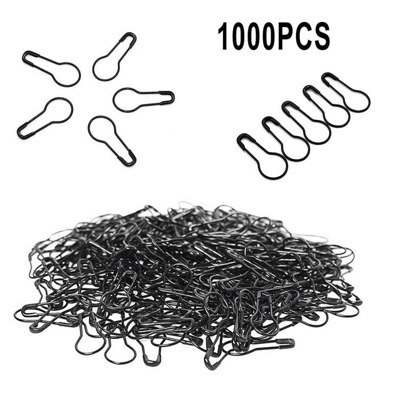 1000Pcs Black Safety Pins 0.86 Metal Bulb Pins Gourd Pin Clothing