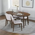 thumbnail image 3 of Stowe Modern Style Solid Wood Walnut Oval Kitchen&Dining Room Table, 3 of 7