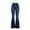 Blue, variant on Cyber and Monday Jeans for Women Ladys High Waisted Lacing Stretch Wide Leg Bell-Bottomed Pants