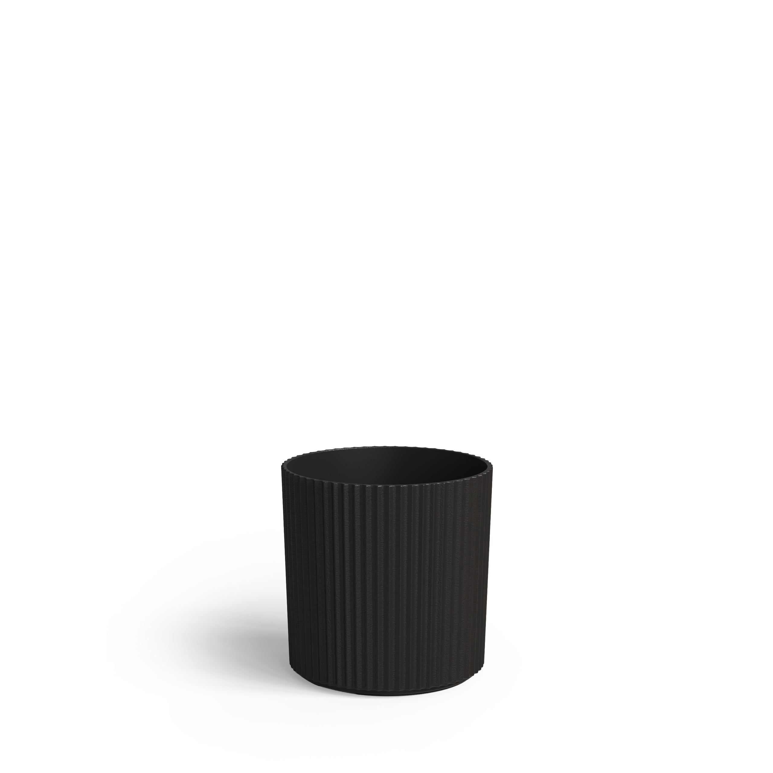 Serene 10in DIA x 10in H Round Black Plastic Plant Planter with Drainage Holes