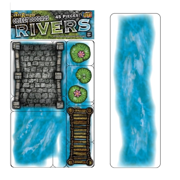 Rivers - 14pc Double-Sided River & Terrain Pieces for Starters & Masters Alike - Roleplaying Objects for Dungeons & Dragons - Immersive Map Accessories for DnD 5E, Pathfinder & Warhammer RPGs