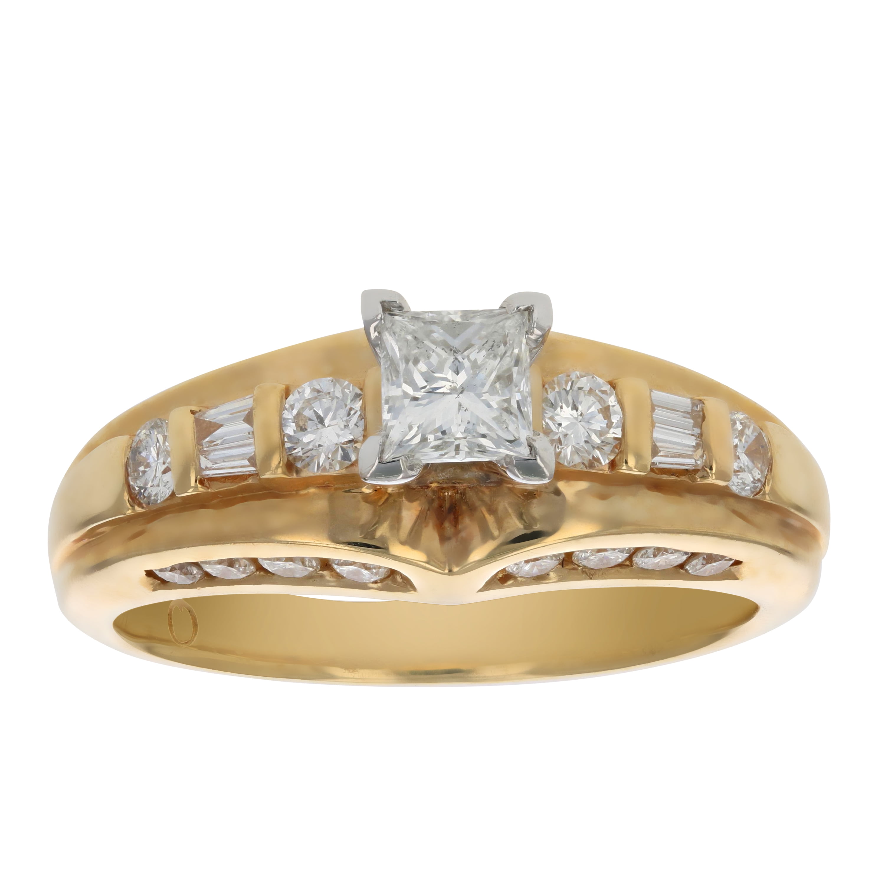 1 CT Diamond Engagement Ring 14K Yellow Gold Size 7 by Vir Jewels