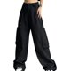 thumbnail image 3 of Pantalones de paracaídas para mujer, Y2k Cargo Pantalones holgados con cordón de talle alto y pierna recta Athlitic Jogger Streetwear, 3 of 5