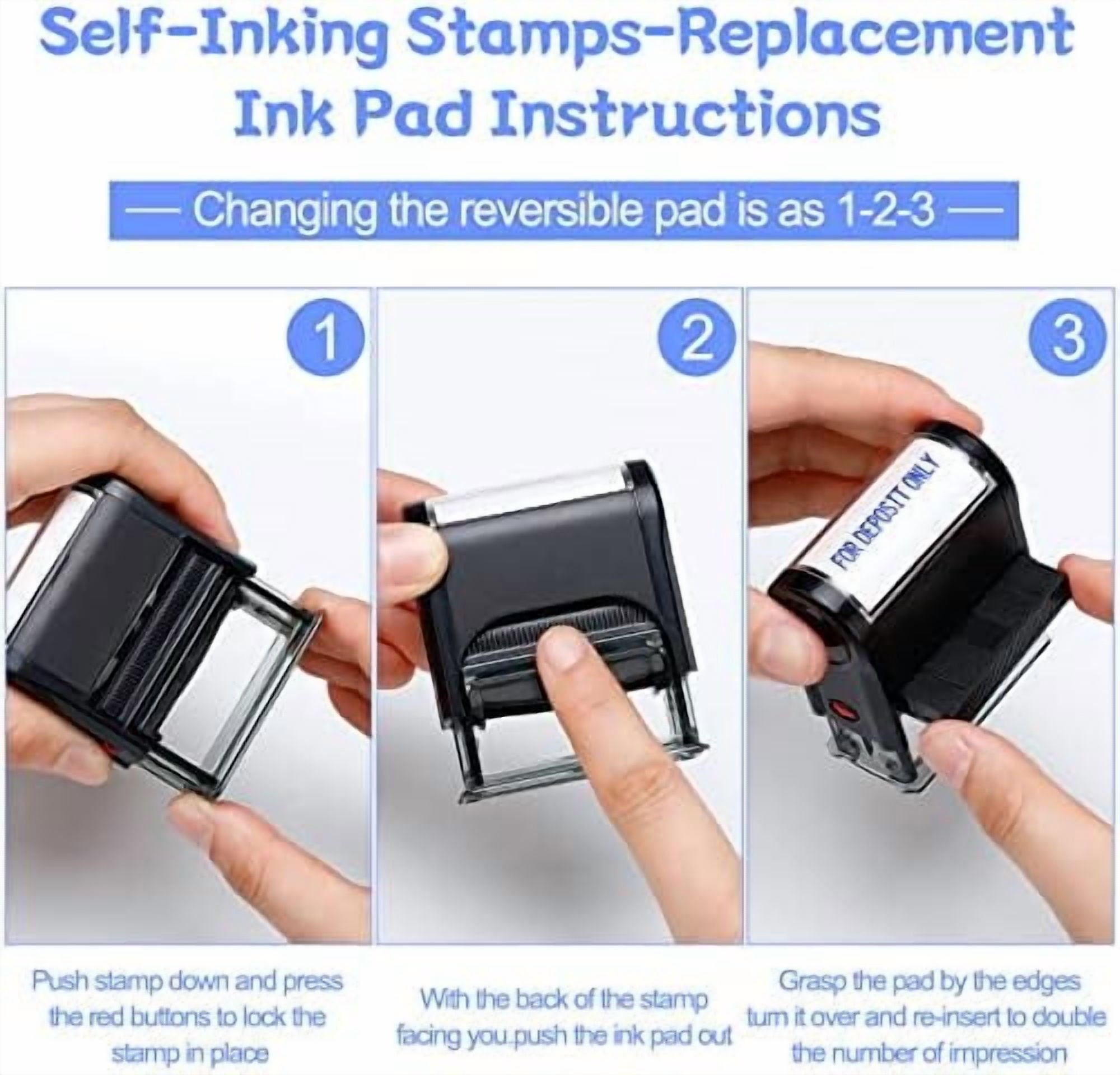 2 Pcs Self Inking Rubber Stamp, Deposit Only Stamps for Checks Ink Office Stamps for Business Message Payable Accounts Office Supplies and Retail Use$$Office