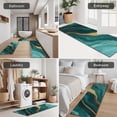 thumbnail image 5 of Teal Gold Marble Pattern Kitchen Rugs Sets Of 3,Kitchen Runner Rugs Non Skid Washable,Decorative Kitchen Floor Mats for Kitchen,Sink,Laundry,17"x30"+ 17"x47" + 17"x59", 5 of 6