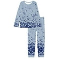 thumbnail image 4 of Renewold Women's Pajama Set Long Sleeve Sleepwear Ladies Soft Cozy Up Pjs Blue Flowers Butterflies Print Lounge Set Casual Outdoor Jogger Sweatpants Size M, 4 of 5