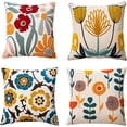 thumbnail image 3 of KEINXS Farmhouse Embroidered Throw Pillow Cover Floral Tufted Woven Decorative Pillowcase, 3 of 5