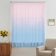 thumbnail image 3 of Pink Blue Ombre Sheer Curtains 45 Inches Long, Pink Gradient Color Modern Abstract Art Light Filering Curtains, Breathable Simi Curtain Privacy Drapes for Kitchen Bathroom Small Window Treatment, 3 of 9