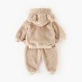 thumbnail image 4 of Jamsmile Toddler Boys Outfits Sets Cozy Winter Fuzzy Bear Hooded Jackets And Pants Soft Warm Two Piece Children Boys Sets, 4 of 9
