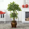 thumbnail image 3 of Nearly Natural 59" Variegated Ficus Artificial Tree in Decorative Planter, 3 of 3