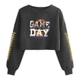 thumbnail image 2 of Mifsaly Football Tee Women Football Graphic Cropped Sweatshirts Crewneck Long Sleeve Pullover Team Fans Game Day Sweatshirt S, 2 of 5