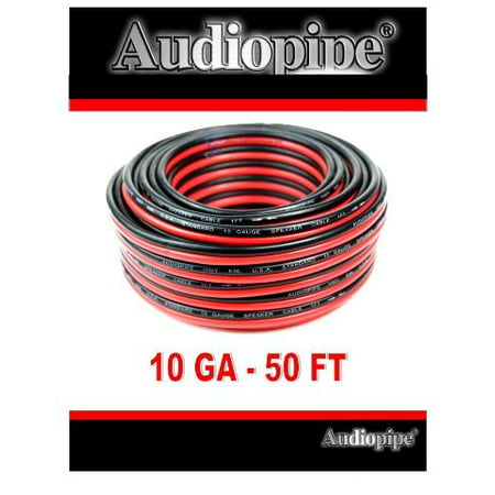 10 Gauge Power Ground Zip Hook Up Wire DJ Home Car Red Black 50 Ft 