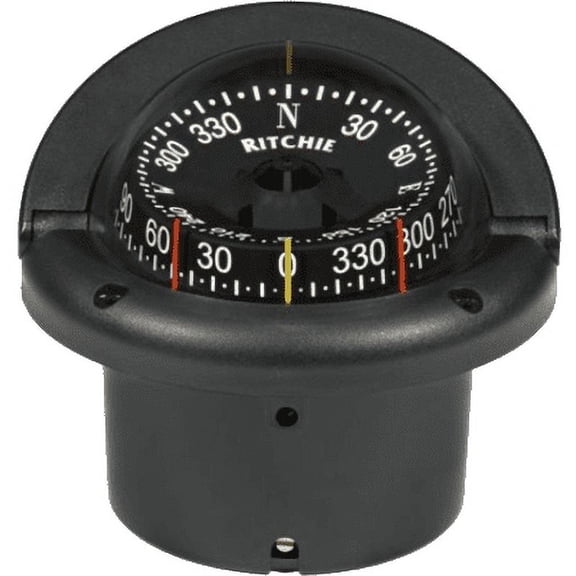 RITCHIE COMPASSES HF-743 Compass, Flush Mount, 3.75" Combi, Black