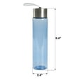 thumbnail image 4 of Mainstays 18oz Plastic Blue Water Bottle Stainless Steel Screw Cap Lid with Strap, 1 Each, 4 of 10