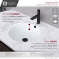 thumbnail image 3 of Stylish Undermount 16" Porcelain Round Bathroom Sink with 2 Overflow Finishes P-207, 3 of 11