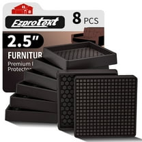 2.5'' Square Rubber Anti Slip Furniture Pads for Hardwoods Floors, 8 Pcs Non Slip Furniture Coasters, Furniture Leg Floor Protectors Caster Cups, Sofa Couch Bed Stoppers to Prevent Sliding (Brown)