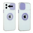 thumbnail image 3 of For Iphone 12 Dual Camera Punch Slick 2.0mm Thick Tpu Ring Stand Camera Window Case Cover - Purple, 3 of 6