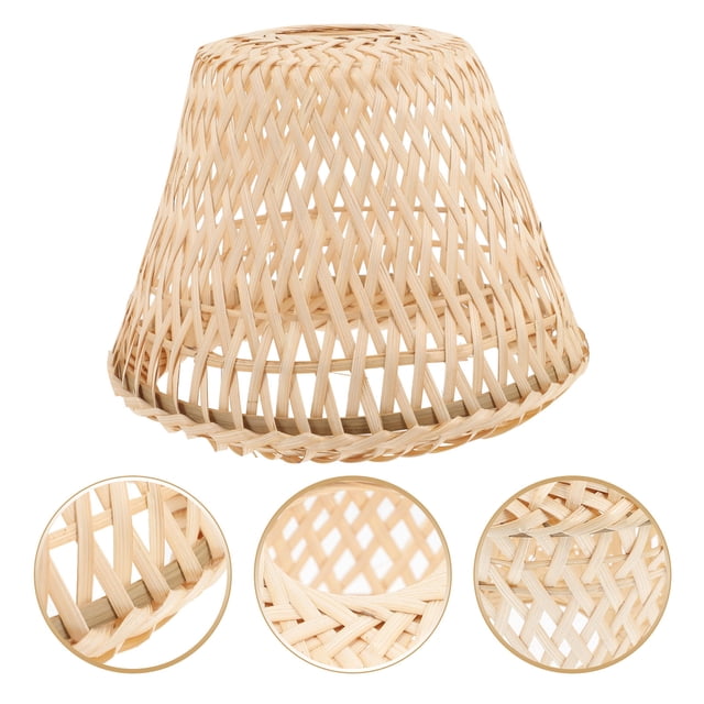 FUTUREORYY Mini Bamboo Lamp Shade for Hotel Decor Interior Designers 1Set 6.7x6.7x4.7in