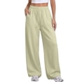 thumbnail image 4 of BUIGTTKLOP Womens Sweatpants Fleece Lined Wide Leg Sweat Pants Cotton Elastic Waisted Trousers with Pockets, 4 of 8
