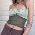 thumbnail image 4 of vigerkar Women Halter Crochet Tops Sleeveless Knit Tank Tops Y2K Summer Crop Camisole Vest Top Mint Green, M, 4 of 5