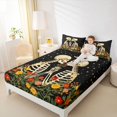 thumbnail image 3 of Castle Fairy Floral Skeleton Couple Bed Sheets 4-Piece,Romantic Gothic Valentine Full Size Sheets,Cream Black,1 Fitted Sheet,1 Flat Sheet and 2 Pillowcases, 3 of 6