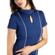 thumbnail image 2 of Jess por Meiko Vestido de Mujer Esculpido con Cuello en Llave y Cuello Mock Bodycon Maxi Vestido M Azul Marino, 2 of 6