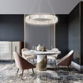 thumbnail image 5 of Miumaeov Modern Ring LED Crystal Chandelier Lighting Contemporary Large Gold Chandeliers Flush Mount Pendant Lighting for Living Dining Room Bedroom Diameter 31.5", 5 of 12