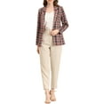 thumbnail image 3 of MODA NOVA Juniors Notched Lapel One Button Hip Length Houndstooth Blazer, 3 of 7