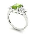 thumbnail image 2 of Three-Stone Engagement Ring for Women - 2.82ct Natural Peridot in 18K White Gold Promise Ring, 2 of 6