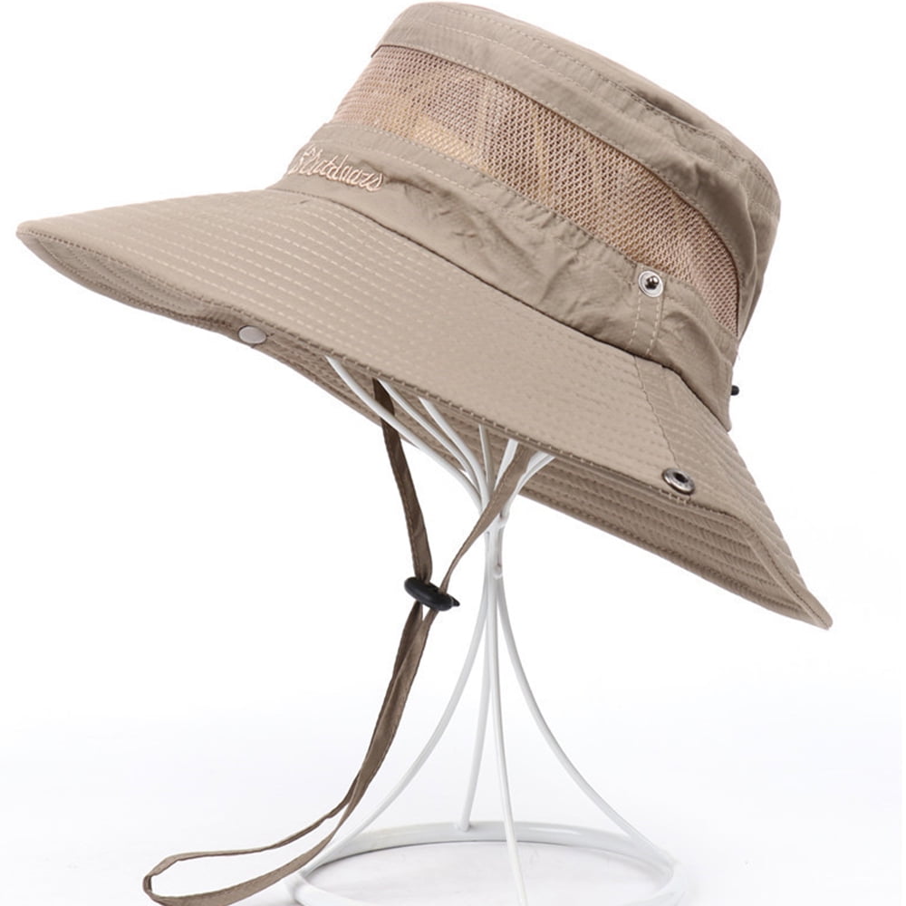 HARGLESMAN Men Sun Hat Sun Protection Wide Brim Bucket Hat Waterproof  Foldable Boonie Hat 