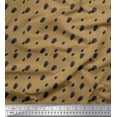 thumbnail image 1 of Soimoi Brown Velvet Fabric Brush Stroke & Dots Abstract Print Fabric by the Yard 58 Inch Wide, 1 of 3