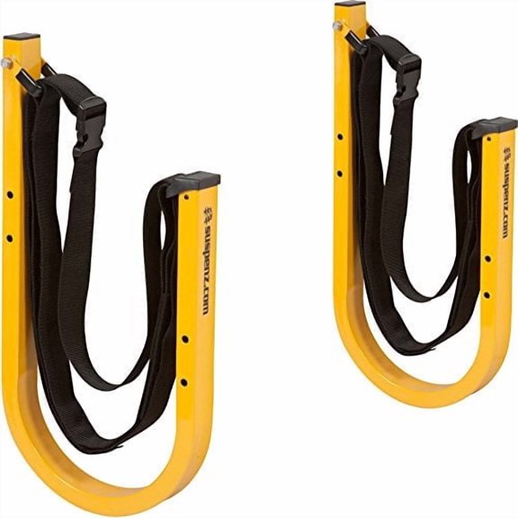 Suspenz SUP Wall Storage Rack/Hook, Stand Up Paddle Board & Surfboard Hanger, Yellow, 125lb Capacity